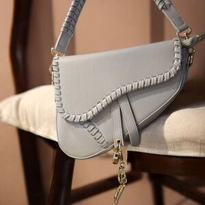 Grey Commuter Handbag with Charms NWT